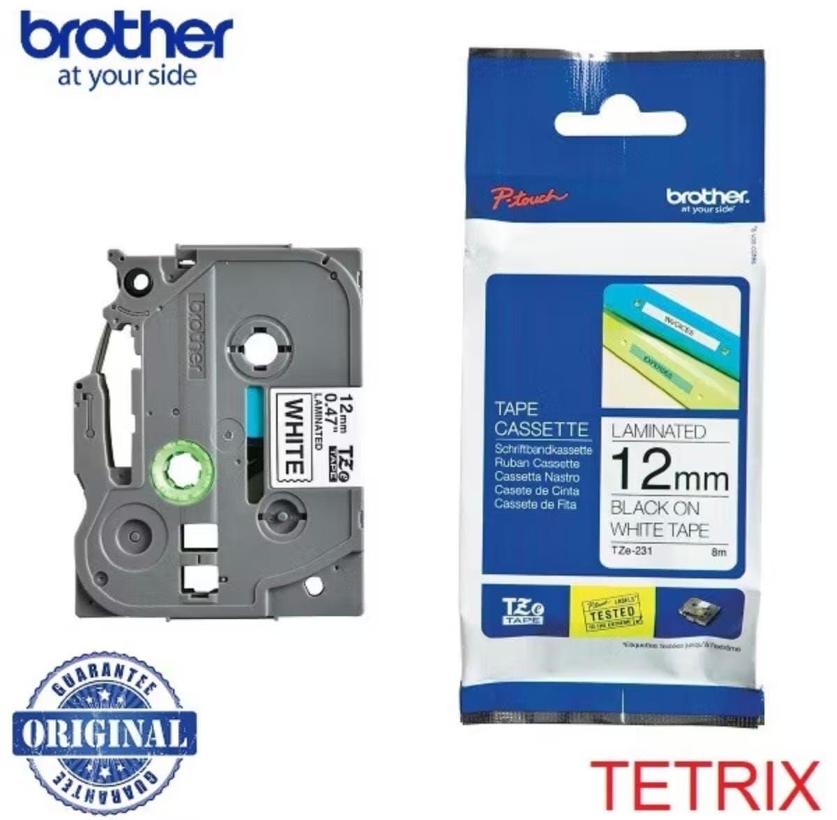 Brother original TZe-231 black on white 12mm