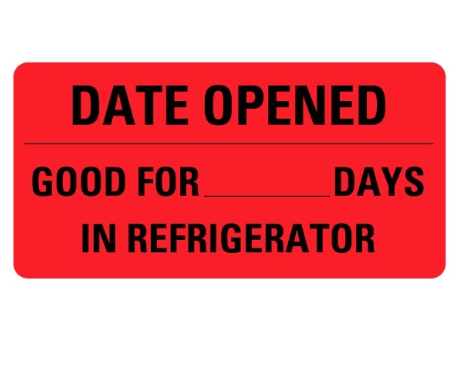 DOC STICKER - DATE OPEN / RED COLOR