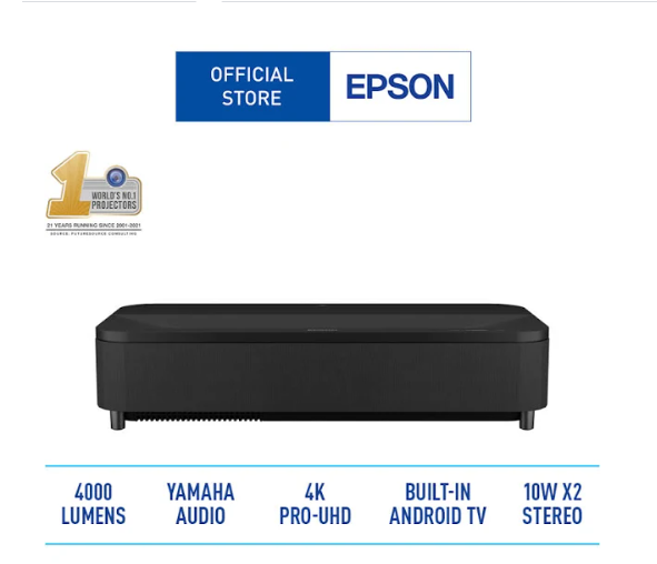 Epson EpiqVision Ultra EH-LS800B 4K PRO-UHD Ultra-Short Throw Laser Projection TV with Built-in Google Assistan / PROJECTOR