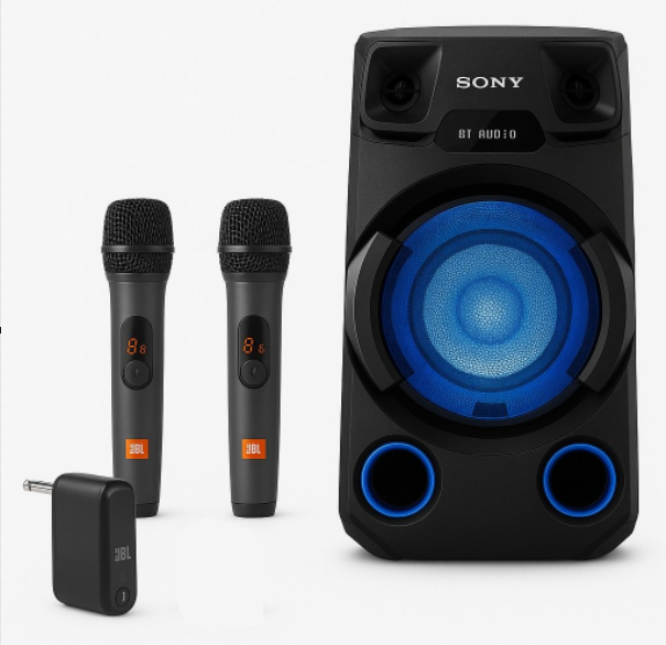 *V13 High Power Audio System with BLUETOOTH® Technology Model: MHC-V13 C/W Wireless Two Microphone System with Dual-Channel Receiver, Black