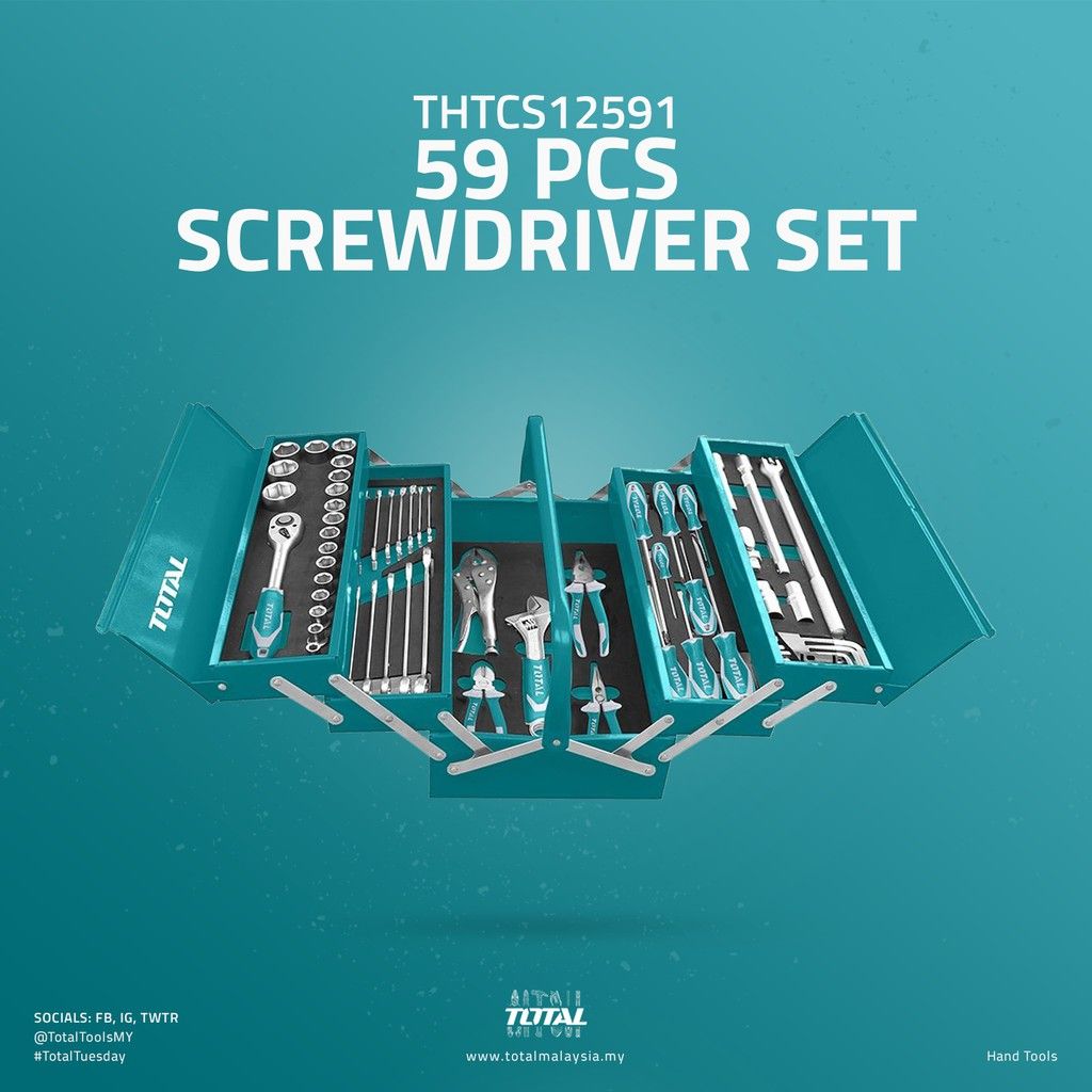 TOTAL SCREWDRIVER SET (59 PCS) THTCS12591