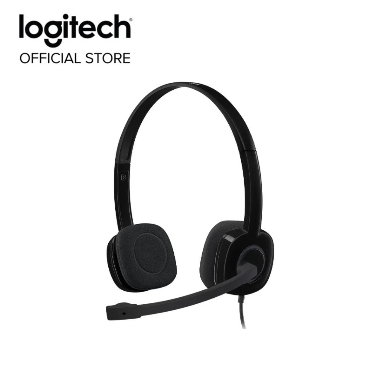 Logitech H151 Wired Headset, Stereo Headphones with Rotating Noise-Cancelling Microphone, 3.5 mm Audio Jack