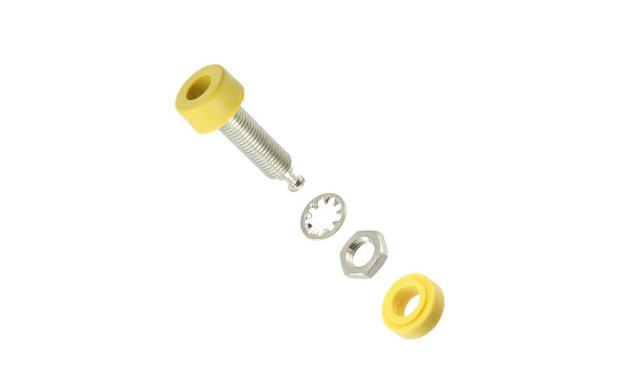 Fluke PJKPL 1581-4 B-jack, Tin Pl 10/pkg (yellow)