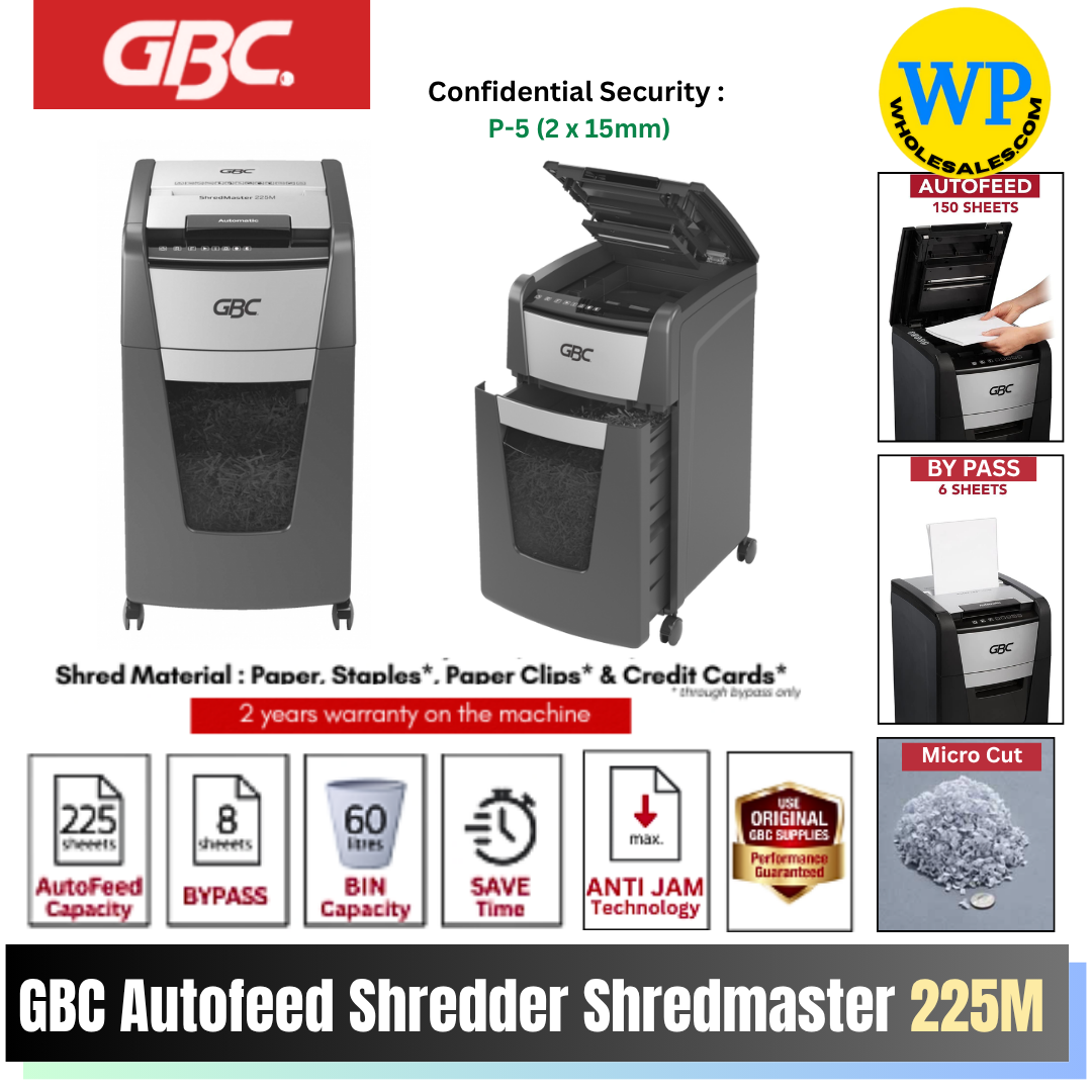 GBC Autofeed Shredder ShredMaster 225M / 225M / Hands Free Paper Shredder / Small Office Paper Shredder / Micro Cut / Mesin Pencincang / Mesin Potong Kertas