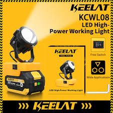 KEELAT KCWL08 50W Yellow and white two color work light Long-distance Illumination Headlamps for Running Fishing Camping/1 Battery (MT3.0A- KWLO08)