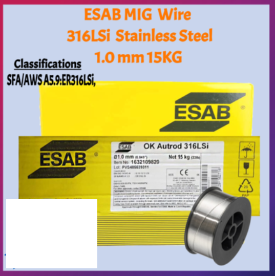 RIGHTWELL ESAB OK AUTROD 316LSI STAINLESS STEEL MIG WELDING WIRE 1.2MM (15KG)