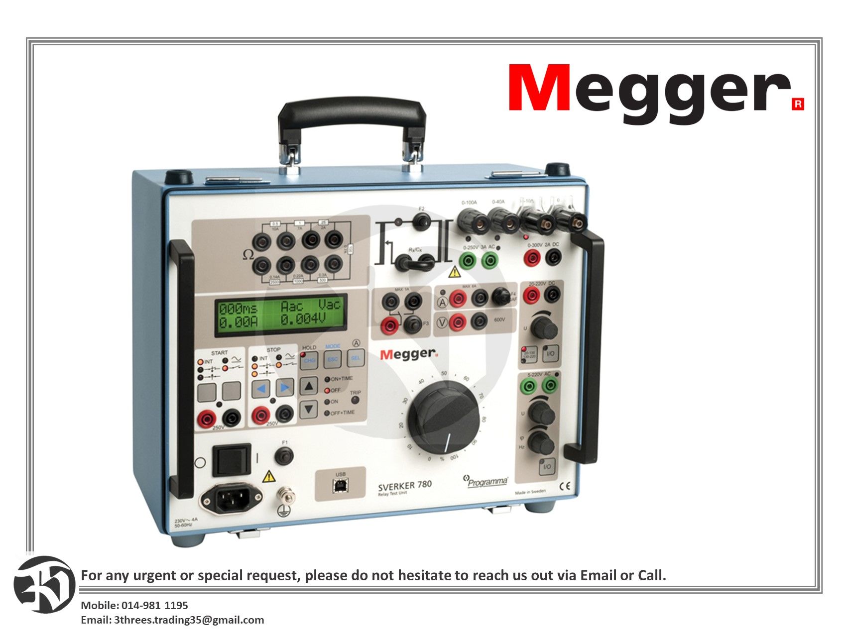 Megger SVERKER 780 Relay Test Sets (CD-33390)