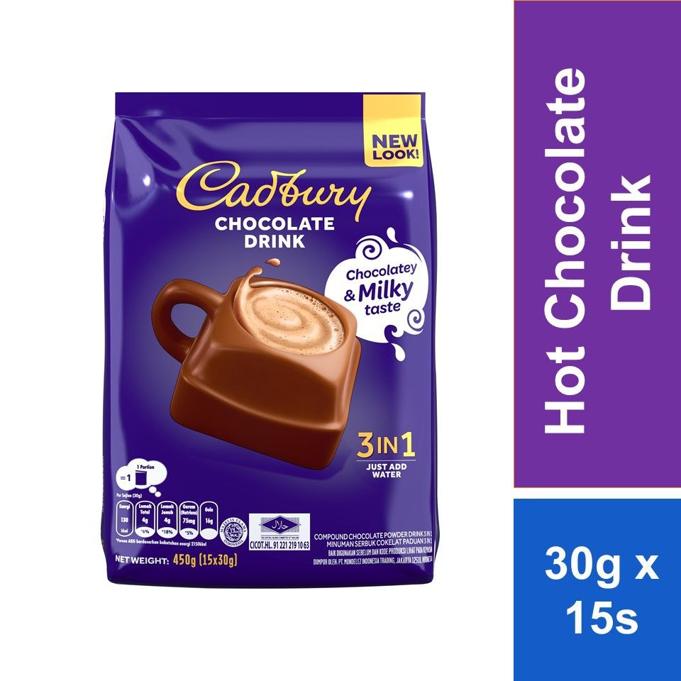 *Cadbury 3in1 Hot Chocolate Multipack 30g x 15s [PACK OF 2]
