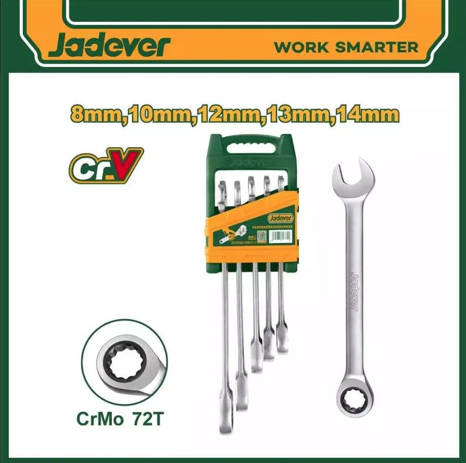 JADEVER 5 PCS RATCHET SPANNER SETT JDSP4205