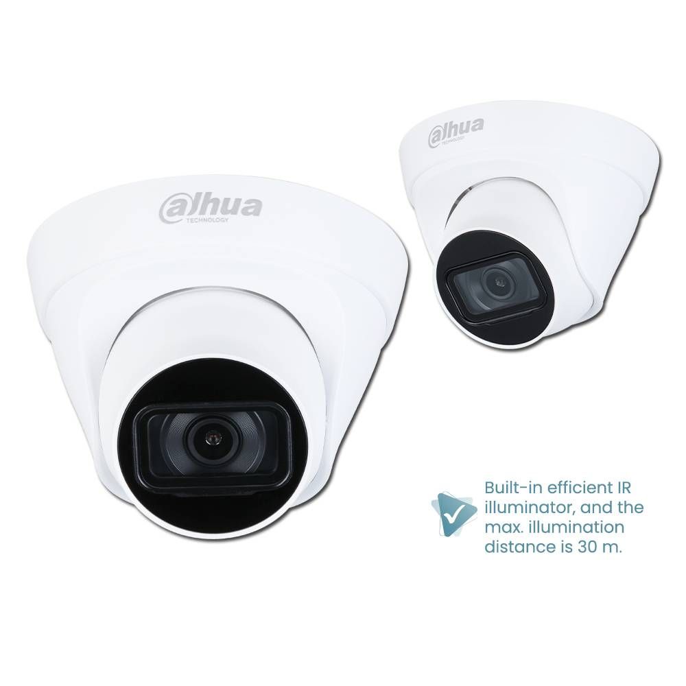 DAHUA 2MP ENTRY IR FIXED-FOCAL EYEBALL NETWORK CAMERA WITH SMART H.265+ CODEC