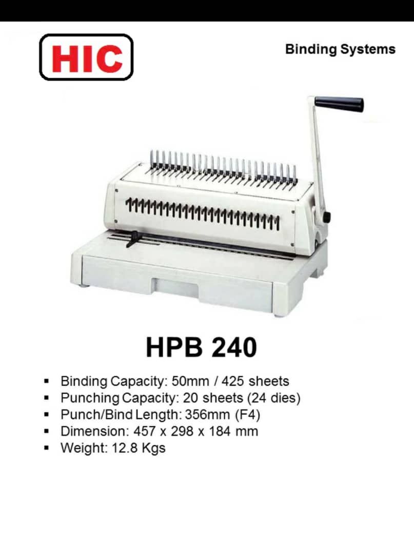 HIC Manual Comb Bind HPB240