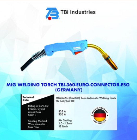 RIGHTWELL MIG WELDING TORCH TBI-360-BLUE-ESG (GERMANY)