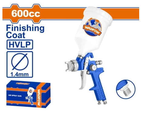 WADFOW AIR SPRAY GUN 600CC,1.4MM WITHOUT QUICK PLUG FOR FINISHING COAT WGA1506