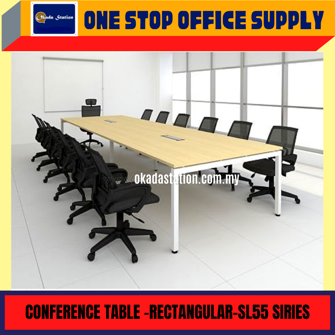 RECTANGULAR CONFERENCE TABLE SL55 SIRIES - 6' / 8' / 10' / 12' / 16' / CONFERENCE TABLE / MEETING TABLE / OFFICE TABLE