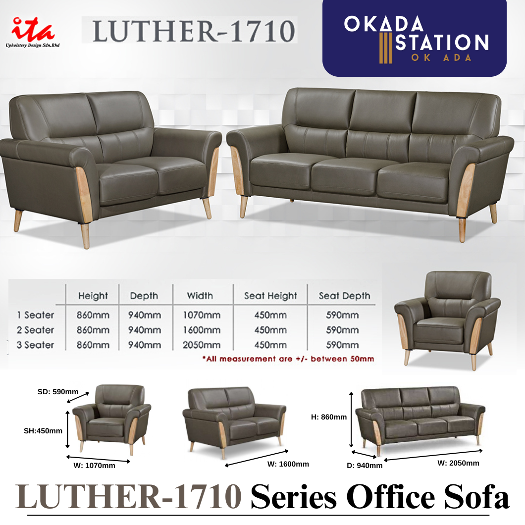 LUTHER SERIES OFFICE SOFA - ALL SIZE / SINGLE SEATER / DOUBLE SEATER / TRIPLE SEATER / 1+2+3 SEATER SET / VISITOR SOFA / PU LEATHER / FABRIC / SOFA PELAWAT / SOFA PEJABAT / SOFA / LUTHER-1710