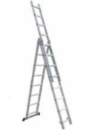 Temo 349-929cm Industrial 3-Section Aluminum Ladder (12x3)