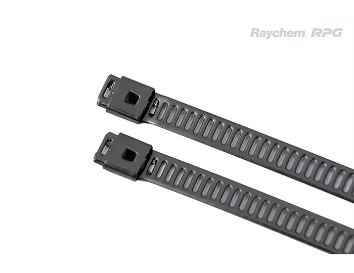 HellermannTyton *HellermannTyton Black Polyester Coated Stainless Steel Ladder Cable Tie [100s]