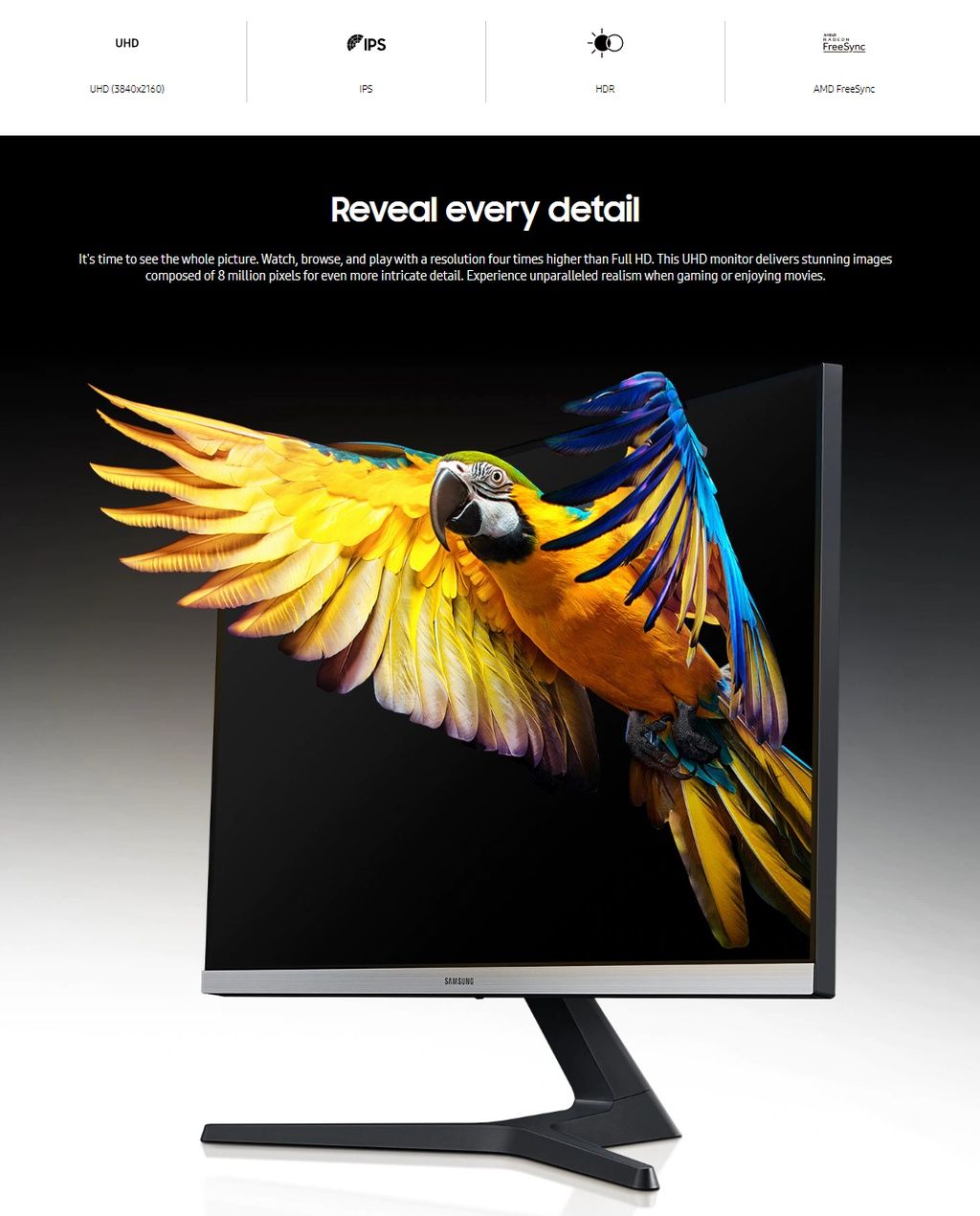 Genuine Malaysia Samsung Warranty - Samsung 28 LU28R550 LU28R550UQEXXM 4K UHD 4ms 60Hz HDR Eye comfort AMD FreeSync IPS Borderless Monitor