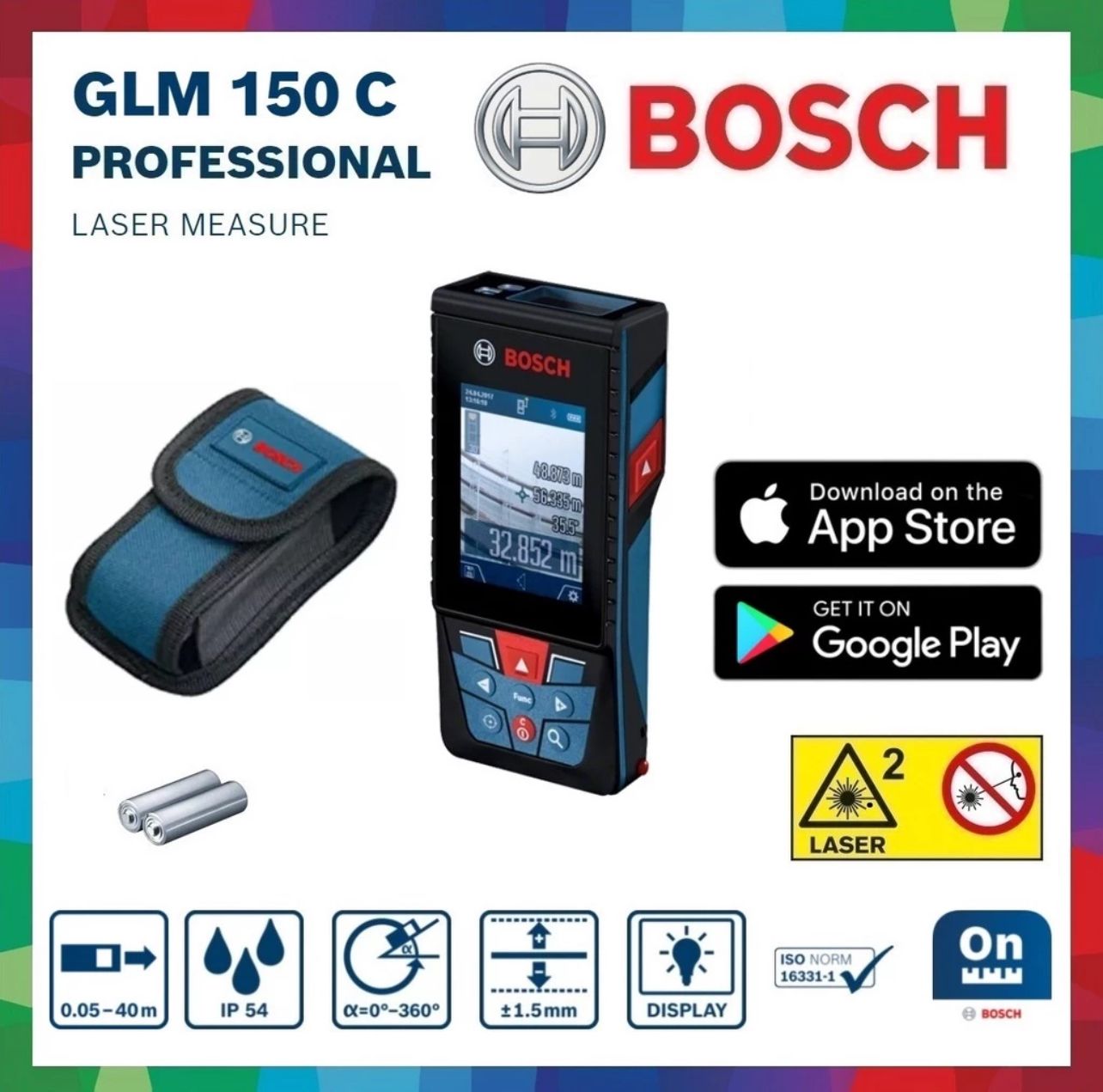 Bosch GLM 150 C Laser Measure 150 Meter (with Bluetooth)