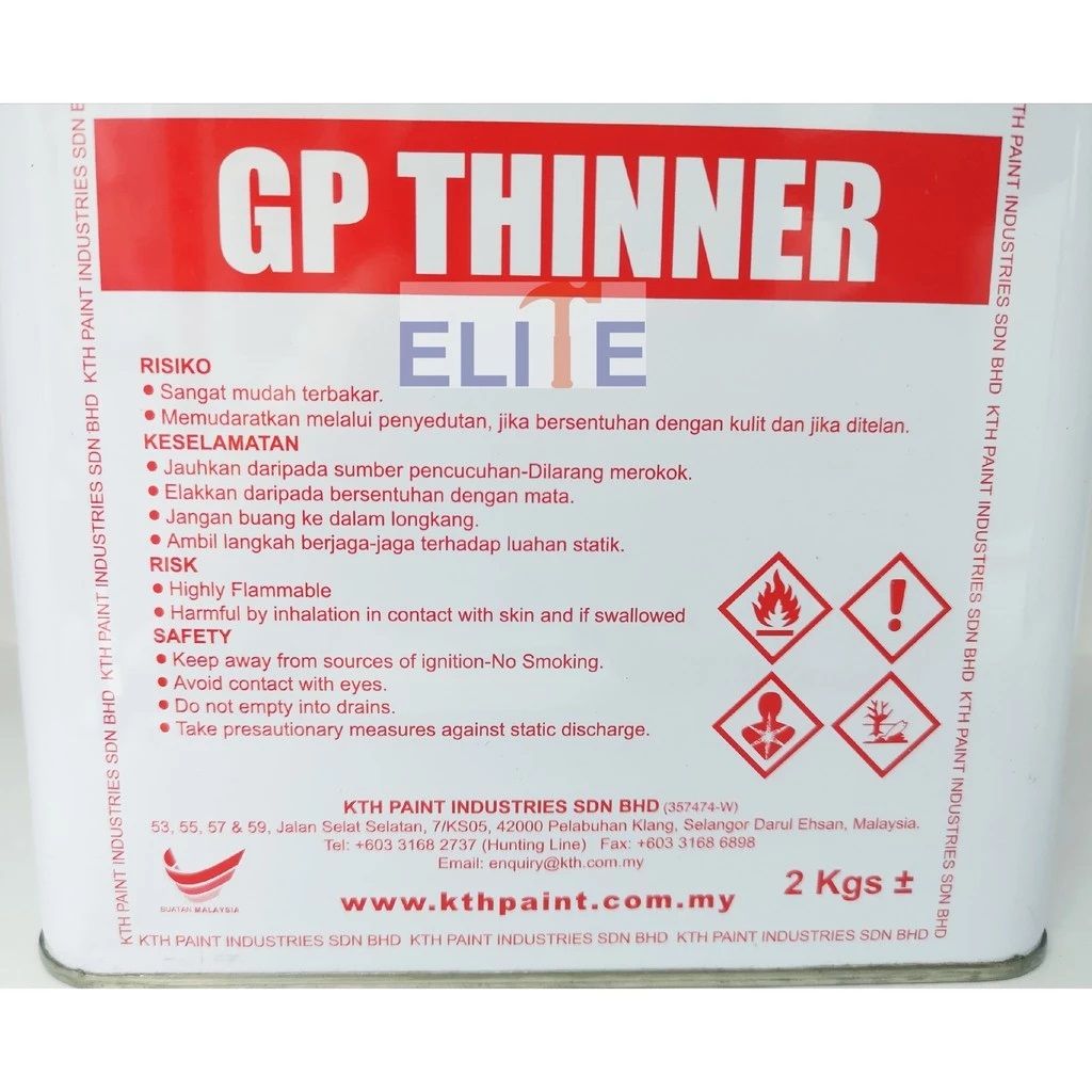 KTH 457 GP Thinner / Paint Thinner / Minyak Tina (10KG)