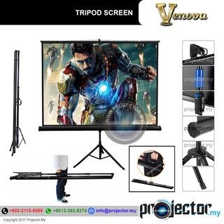 MEKI / VENOVA 60" x 60" (5鈥檟5鈥� TRIPOD LCD PROJECTOR SCREEN MATT WHITE 4:3 PROJECTION