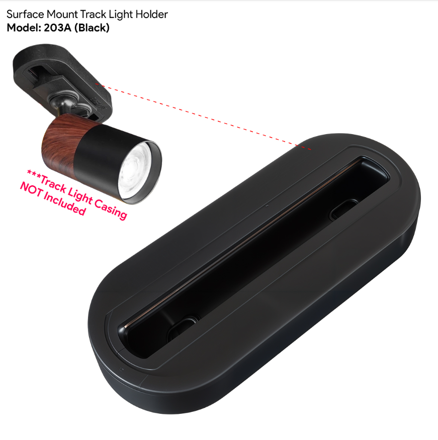 RANDOM SURFACE MOUNT TRACK LIGHT ACCESSORIES HOLDER ADAPTER 203A BLACK(RANDOM)