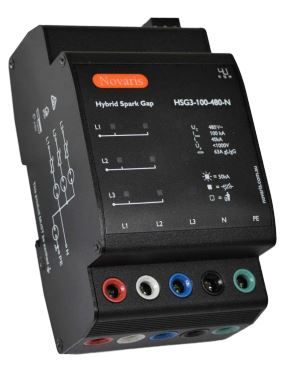 Hybrid Surge Diverter, 3 Phase, 100kA 8/20us Uc 480VAC +NE, All Mode, single enclosure, Alarm contact HSG3-100-480-N