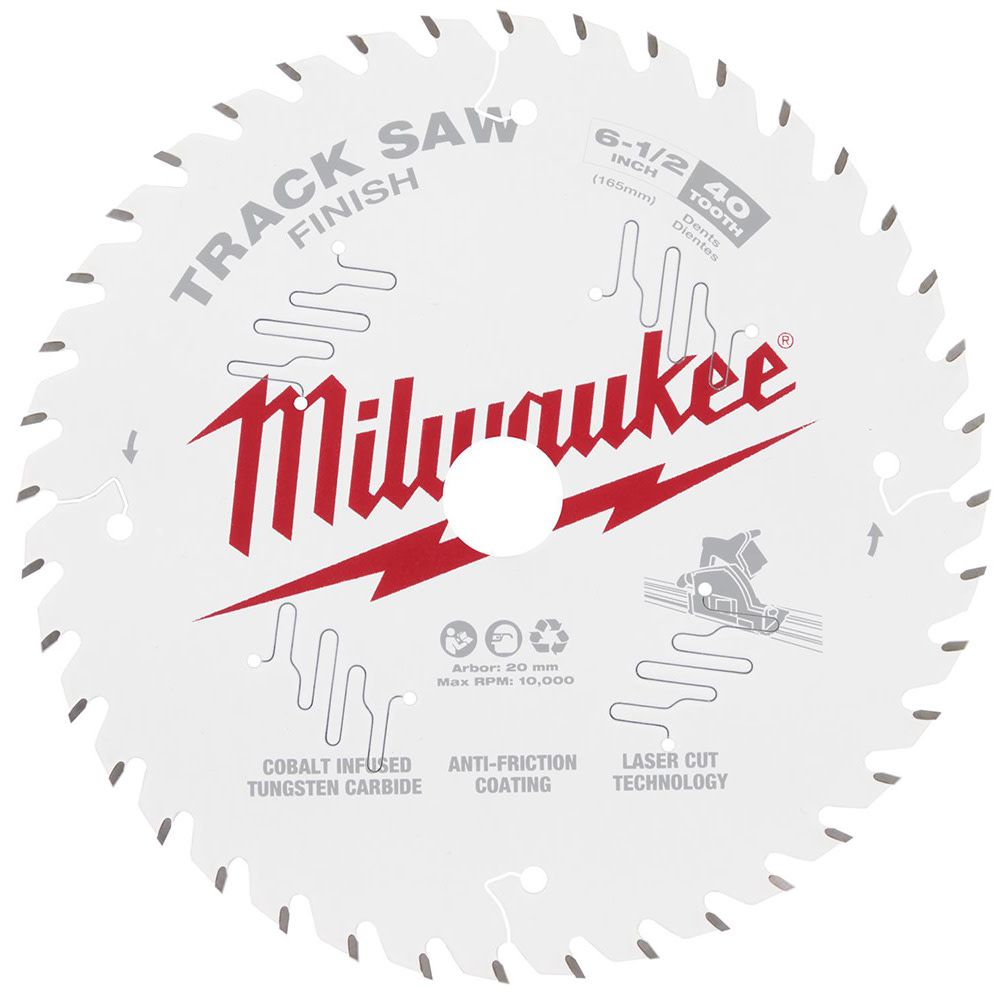 Milwaukee 6-1/2” (165mm x 20mm) 40T Finish Track Saw Blade (For M18 FPS55) 48-40-0625