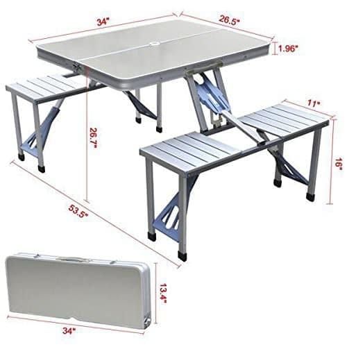 Foldable Aluminium Hand Carry Picnic Table