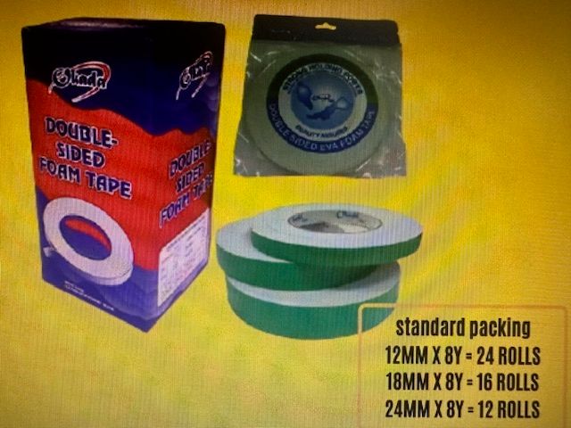 QS Double Sided Foam Tape White 24mm x 8M OKADA