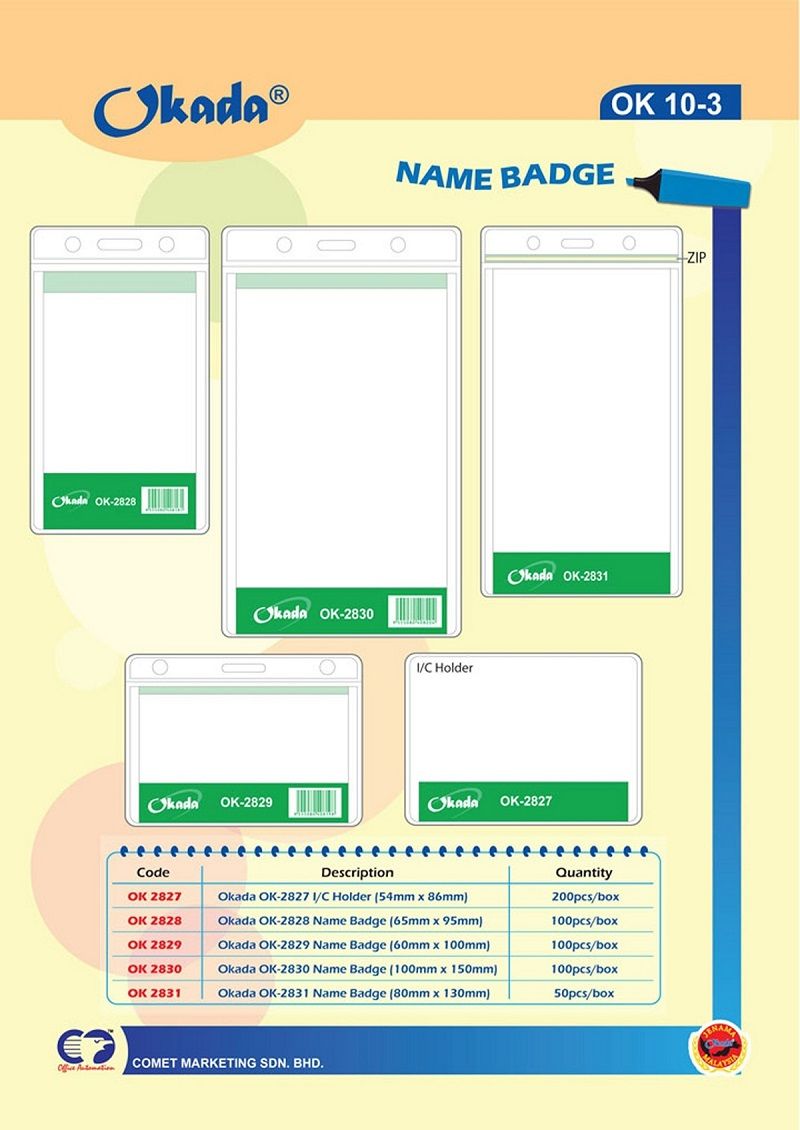 NAME BADGE HOLDER /Okada /Badge /Name Badge /PVC /Name Badge Holder