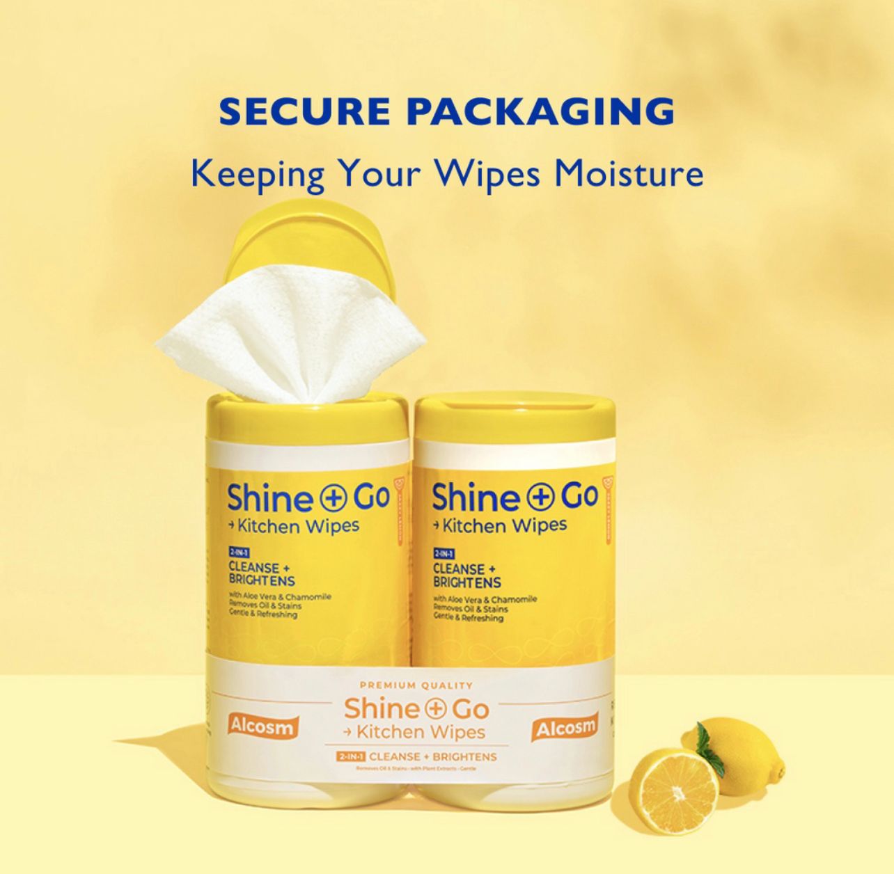 Alcosm Multipurpose Kitchen Wipes / Kitchen Cleaner / Wet Wipes / Wet Tissue - 75 Wipes (TWIN PACK)