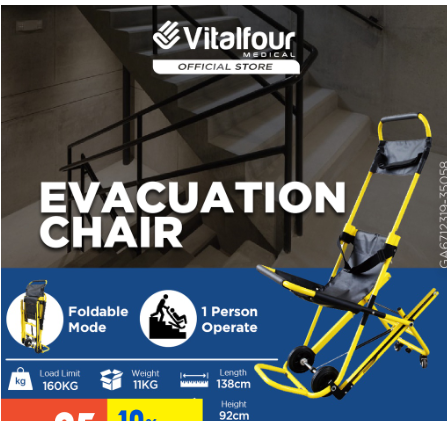 VITALFOUR PREMIUM EVACUATION CHAIR STRETCHER
