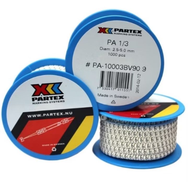 PARTEX FERULLE CABLE MARKING PA1/3 NUMBERING & MARKING - WHITE COLOR