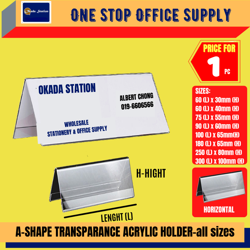 STZ A SHAPE ACRYLIC BOTH CARD STAND -ALL SIZE /STZ /Card Stand /Acrylic Both Card Stand /A Shape Acrylic Card Stand /STZ Card Stand