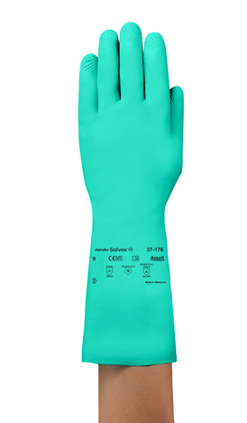 CHEMICAL GLOVE, ANSELL ALPHATEC SOLVEX 37-176 - SIZE - 7/8/10 - 12PAIR/DOZ