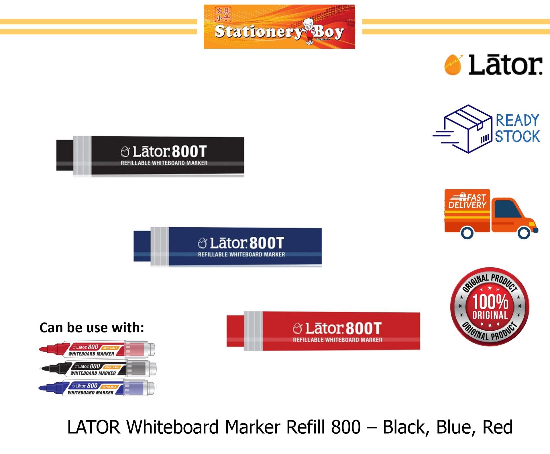 LATOR Whiteboard Marker Refill 800 / Isian Semula Marker Papan Putih