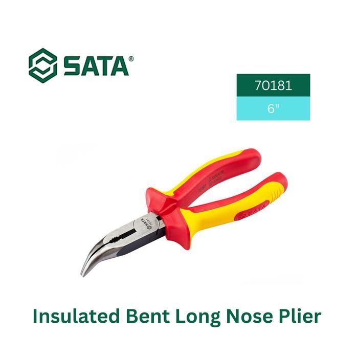 Sata INSULATED BENT LONG NOSE PLIER 6”