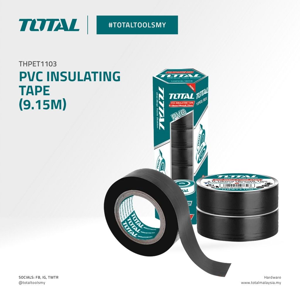 TOTAL PVC INSULATING TAPE (9.15M/10 PCS/PACK) THPET1103