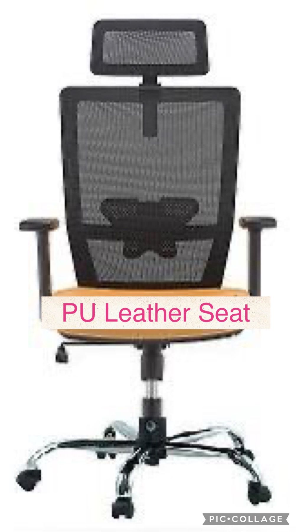 High Back Chair (Seat-Pu Leather/ Back-Netting)