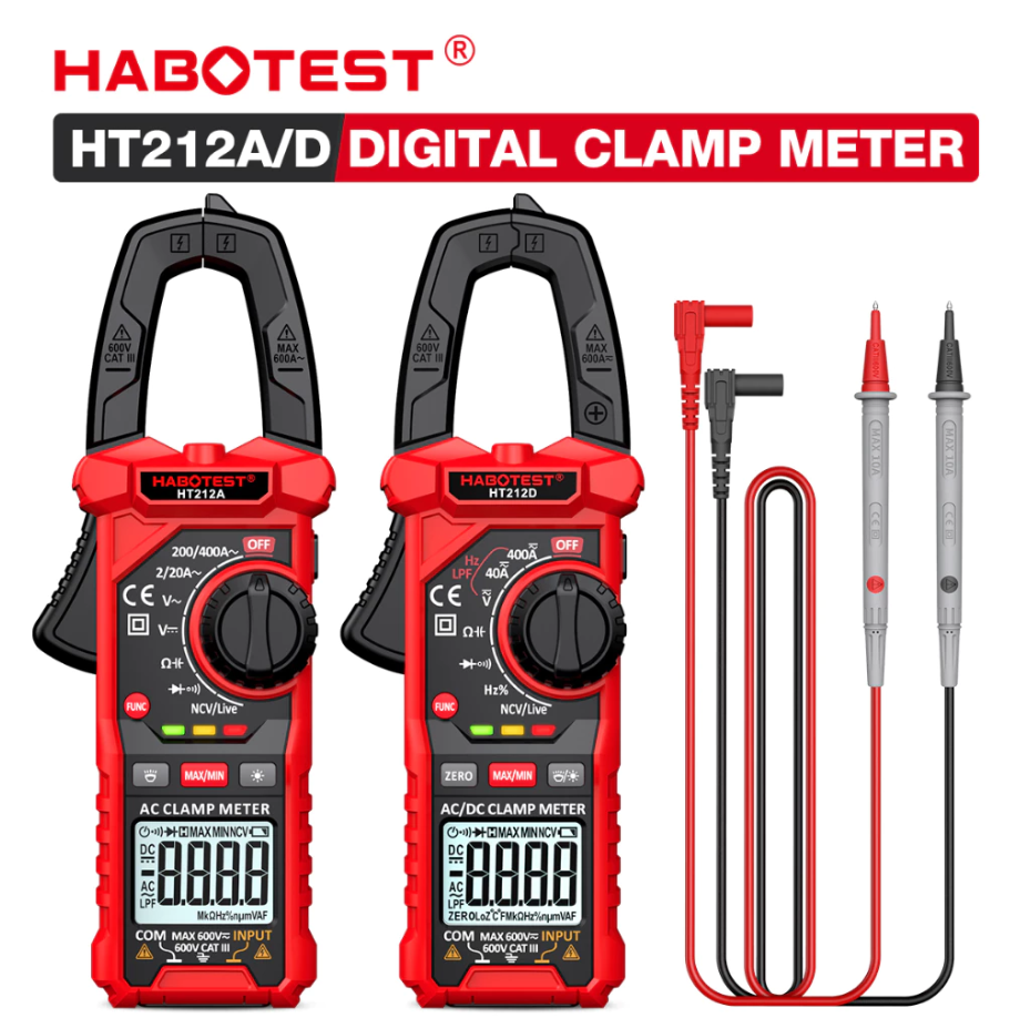 HABOTEST HT212A & HT212D DC/AC CURRENT DIGITAL CLAMP METER
