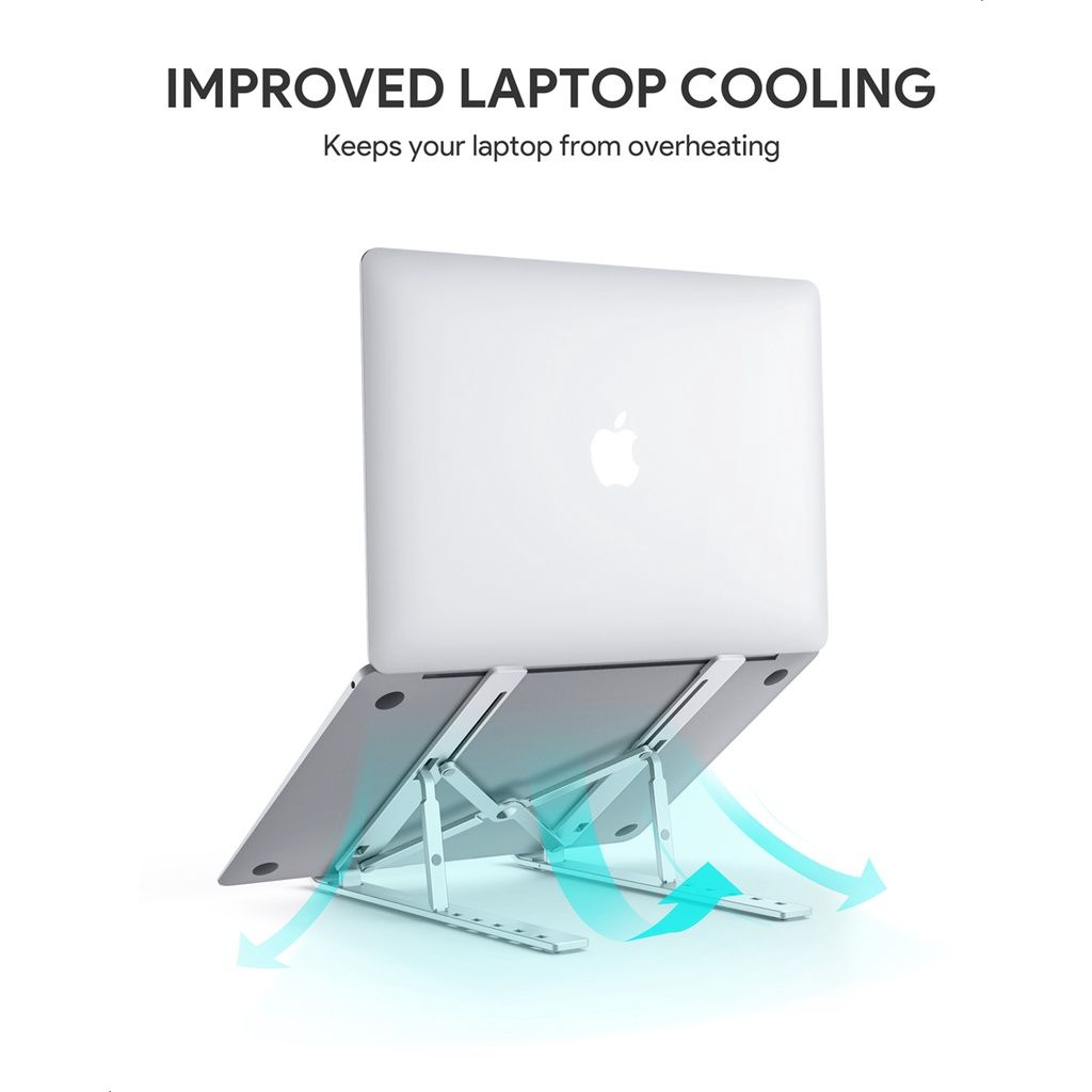 Aluminium Laptop Stand, Adjustable and Portable Laptop and Tablet Stand, Foldable Laptop Riser