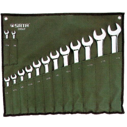 *SATA 09069 14 PCS FULL POLISH COMBINATION WRENCH SET, S.A.E