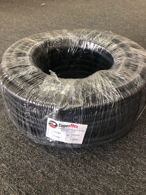 Q Pvc Flexible Conduit 20mm (38 Meter) Black