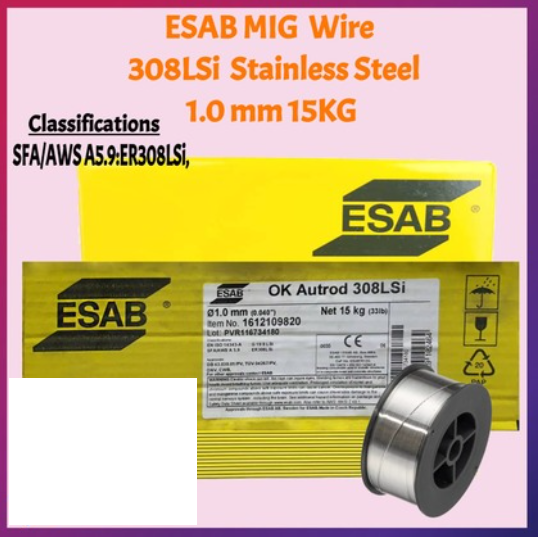 RIGHTWELL ESAB WELDING MIG WIRE 308LSI STAINLESS STEEL 1.0MM 15KG