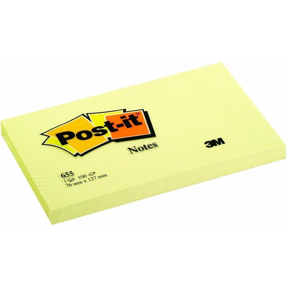 3M POST IT NOTE 655 (3" x 5") YELLOW