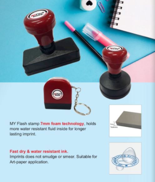 INKED FLASH STAMP 7mm FOAM INKED FLASHSTAMP