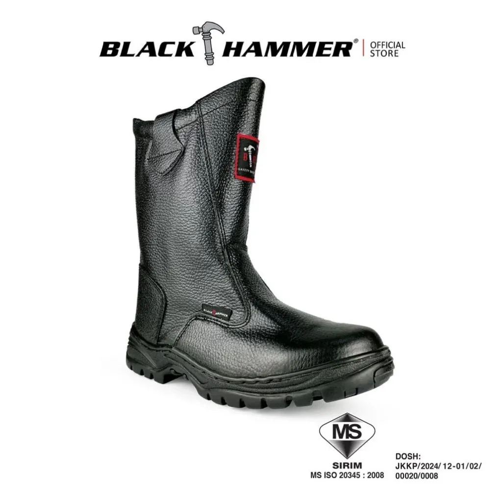 Black Hammer High-cut Slip Ons - Black (UK 11-12)