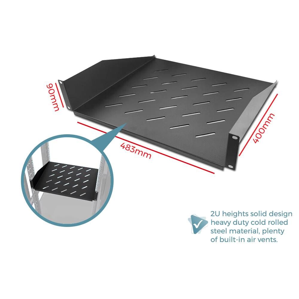 2U CANTILEVER SERVER / EQUIPMENT RACK TRAY 483MM(L) X 400MM(W)
