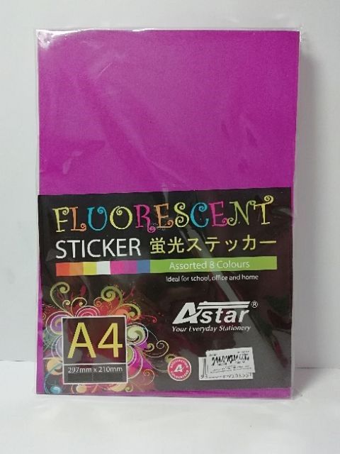 Astar Fluorescent Sticker Purple 50 pieces